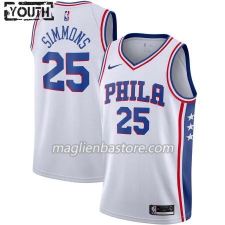 Maglia NBA Philadelphia 76ers Ben Simmons 25 Nike 2019-20 Association Edition Swingman - Bambino